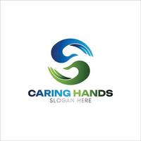 Pflege Hände Logo Vektor Design