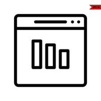 Diagramm im Monitor Linie Symbol vektor