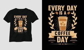 kaffe citat t-shirt design mall vektor, typografi stil vektor