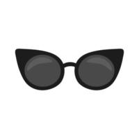 stilvoll eben Sonnenbrille auf ein Weiß Hintergrund. ein Mode Zubehörteil mit ein schwarz Katzenauge rahmen. vektor