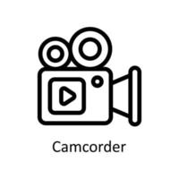 Camcorder Vektor Gliederung Symbole. einfach Lager Illustration Lager