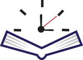 Buch Zeit Vektor Logo Vorlage. diese Design verwenden Uhr oder Uhr Symbol.