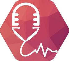 medizinisch Podcast Vektor Logo Vorlage. diese Design verwenden Stethoskop Symbol. geeignet zum Gesundheit Pflege Nachricht.