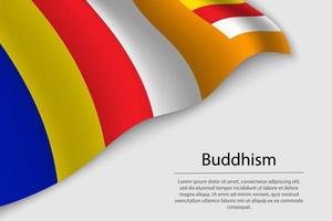 Welle Flagge von Buddhismus ist ein religiös Symbol auf Weiß Hintergrund. vektor