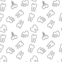buckla stift och tand behandling vektor sömlös mönster tillverkad av ikoner