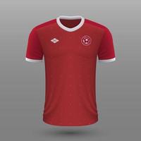 realistisch Fußball Hemd , Serbien Zuhause Jersey Vorlage zum Fußball Bausatz. vektor