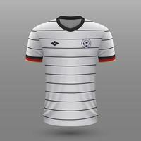 realistisch Fußball Hemd , Deutschland Zuhause Jersey Vorlage zum Fußball Bausatz. vektor