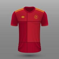 realistisch Fußball Hemd , Spanien Zuhause Jersey Vorlage zum Fußball Bausatz. vektor