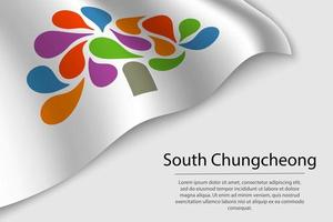 Welle Flagge von Süd chungcheong ist ein Zustand von Süd Korea. vektor
