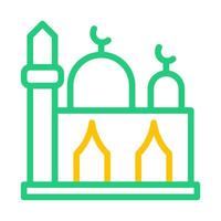 moské ikon duofärg grön gul stil ramadan illustration vektor element och symbol perfekt.