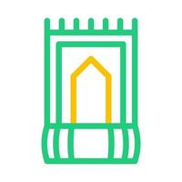 Teppich Symbol duocolor Grün Gelb Stil Ramadan Illustration Vektor Element und Symbol perfekt.