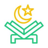 Koran Symbol duocolor Grün Gelb Stil Ramadan Illustration Vektor Element und Symbol perfekt.