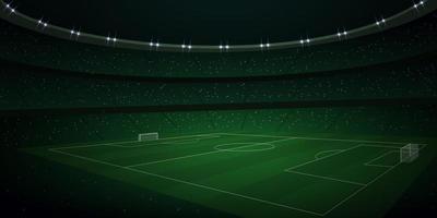 3d realistisch Fußball Stadion beim Nacht. vektor