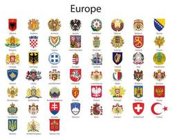 uppsättning täcka av vapen av de länder av Europa vektor