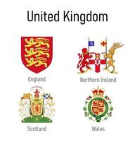 täcka av vapen av de provinser av förenad rike, Allt storbritannien regioner emblem vektor