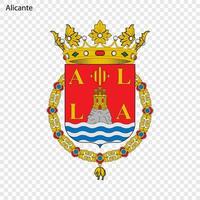 emblem av alicante . stad av Spanien vektor