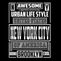 Neu York Stadt Vektor Text Logo Sammlung Design