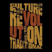 Revolution Kultur Text Slogan, Logo, Etikett Vektor Design