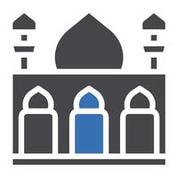 Moschee Symbol solide grau Blau Stil Ramadan Illustration Vektor Element und Symbol perfekt.