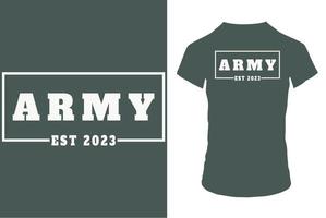 armén est 2023 t-shirt design och ny design vektor