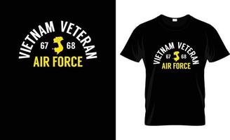 Vietnam T-Shirt Design und Luft Macht T-Shirt Design vektor