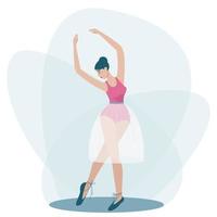 en dansande flicka står i en vacker pose vektor