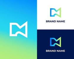 einfach und minimalistisch Medien abspielen mit Brief m Logo Design vektor