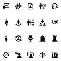 glyf ikoner för mänsklig Resurser. vektor