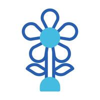 Blume Symbol Duotone Blau Stil Ostern Illustration Vektor Element und Symbol perfekt.