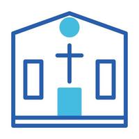 katedral ikon duotone blå stil påsk illustration vektor element och symbol perfekt.