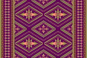 etnisk folk geometrisk sömlös mönster i violett, orange och grön tona i vektor illustration design för tyg, matta, matta, scarf, omslag papper, bricka och Mer