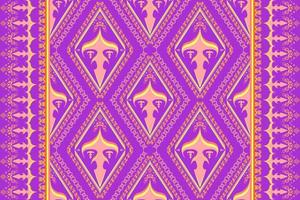 etnisk folk geometrisk sömlös mönster i lila och gul tona i vektor illustration design för tyg, matta, matta, scarf, omslag papper, bricka och Mer
