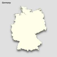 3d isometrisch Karte von Deutschland isoliert mit Schatten vektor