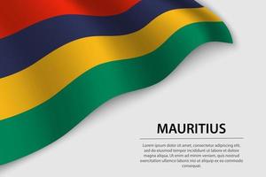 Vinka flagga av mauritius på vit bakgrund. baner eller band vec vektor