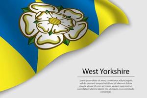 Welle Flagge von Westen Yorkshire ist ein Bezirk von England. Banner oder ri vektor