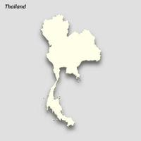 3d isometrisch Karte von Thailand isoliert mit Schatten vektor