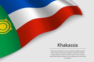 Welle Flagge von Khakassien ist ein Region von Russland vektor