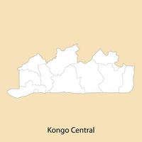 hoch Qualität Karte von Kongo zentral ist ein Region von DR Kongo vektor