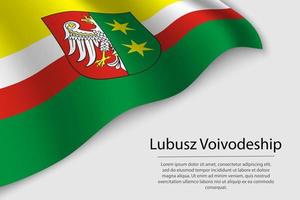 Welle Flagge von Lubusz Woiwodschaft ist ein Region von Polen vektor