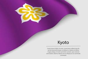 Welle Flagge von Kyoto ist ein Region von Japan vektor