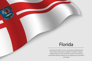 Welle Flagge von Florida ist ein Zustand von Uruguay. vektor