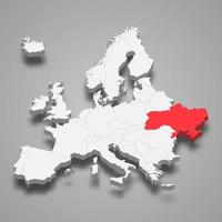 ukraina Land plats inom Europa 3d Karta vektor