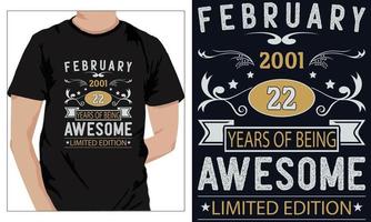 Geburtstag T-Shirts Design zum jedermann 2001 vektor