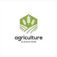 vektor logotyp design illustration av lantbruk företag, traktor odla, jord odla, beskära fält, bete, mjölk, ladugård, emblem, design begrepp, kreativ symbol, ikon.