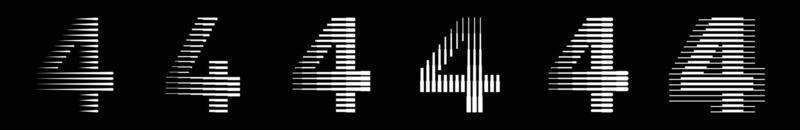 einstellen Zahlen vier 4 Logo Linien abstrakt modern Kunst Vektor Illustration