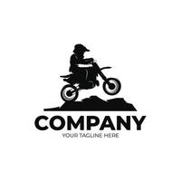 Kinder-Motocross-Logo-Design-Vorlage vektor