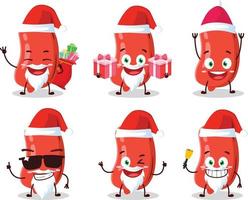 Santa claus Emoticons mit Würstchen Karikatur Charakter vektor