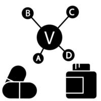 vitamin ikon vektor. multivitamin illustration tecken. immunitet symbol. medicinsk logotyp. vektor