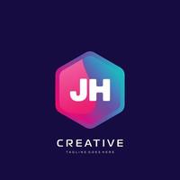 jh Initiale Logo mit bunt Vorlage Vektor. vektor