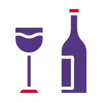 vin ikon fast röd lila stil påsk illustration vektor element och symbol perfekt.